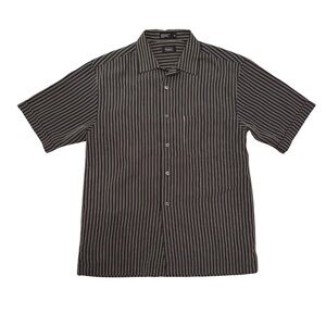 Haggar Men's Black Striped Shirt with rope detail
